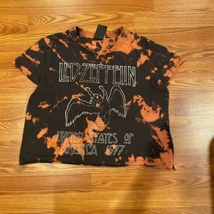 Led-Zeppelin bleach dyed band tee